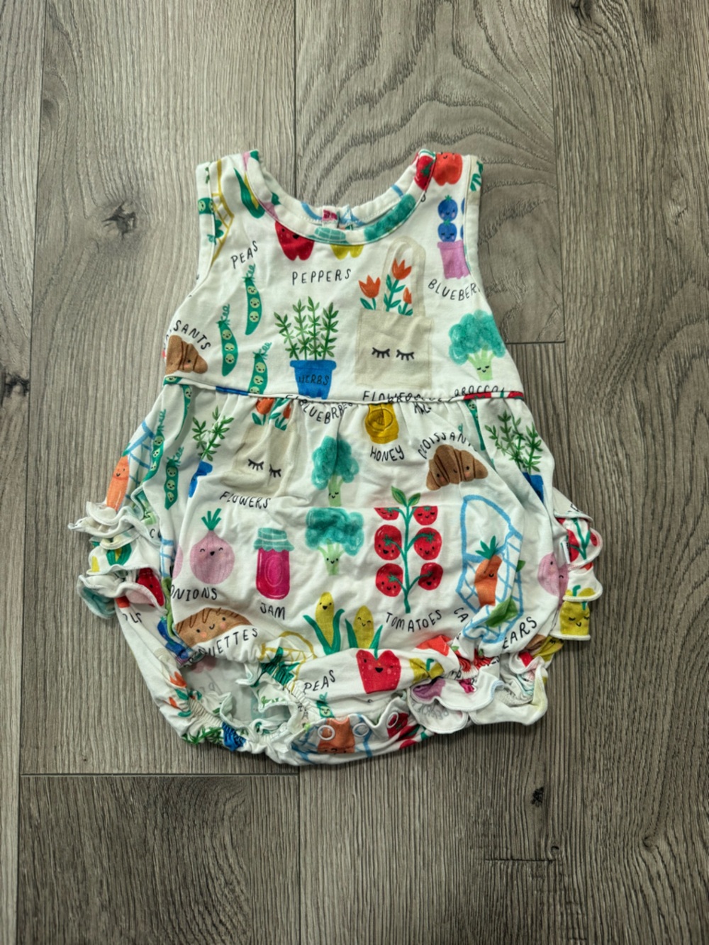 Little Sleepies White Multicolor Garden-Print Diaper Cover